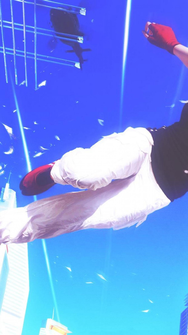 Skateboarder airborne trick hands feet free wallpaper for mobile - medium preview image