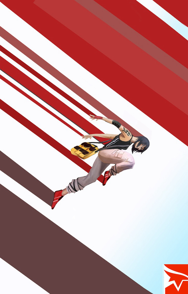 Woman costume flying red white free wallpaper for mobile - medium preview image