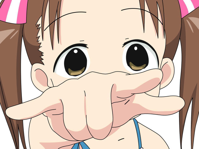 Cartoon girl funny face finger free wallpaper for desktop - medium preview image