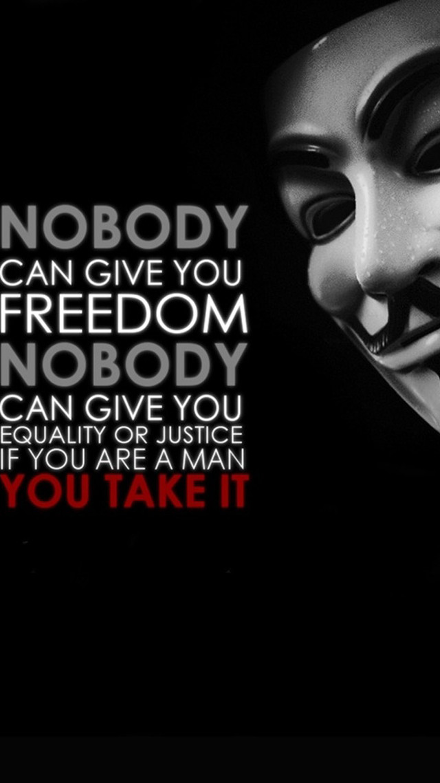 Mask message freedom quality justice free wallpaper for mobile - medium preview image