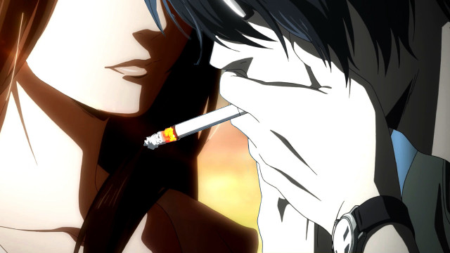 Woman smoking cigarette man long free wallpaper for desktop - medium preview image