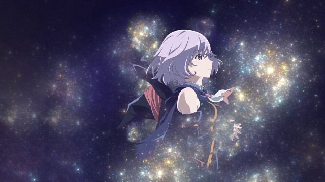 Space girl astronaut starry sky free wallpaper for desktop - medium preview image