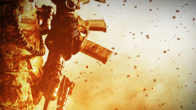 Man holding gun sky background free wallpaper for desktop - medium preview image