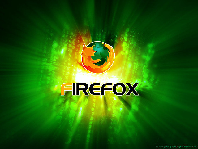 Green yellow firefox logo black free wallpaper for desktop - medium preview image