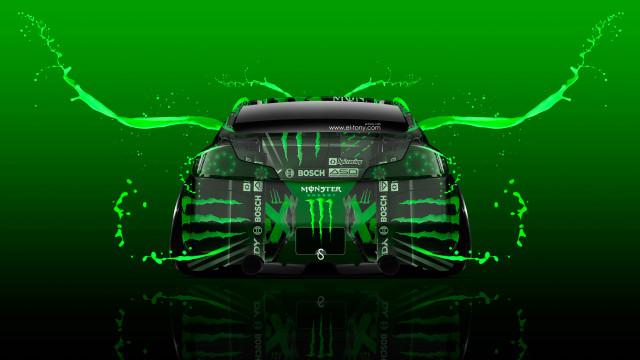 Green car green background green free wallpaper for desktop - medium preview image