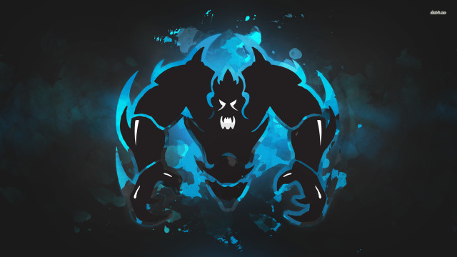 Black blue demon large fangs free wallpaper for desktop - medium preview image