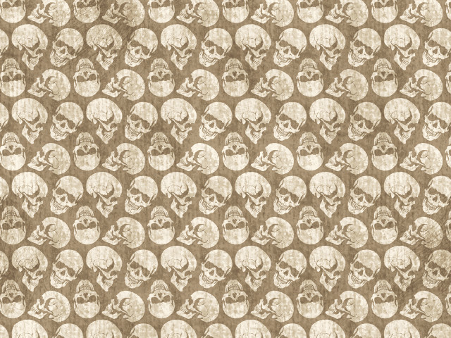 Skulls brown background faded pattern free wallpaper for desktop - medium preview image