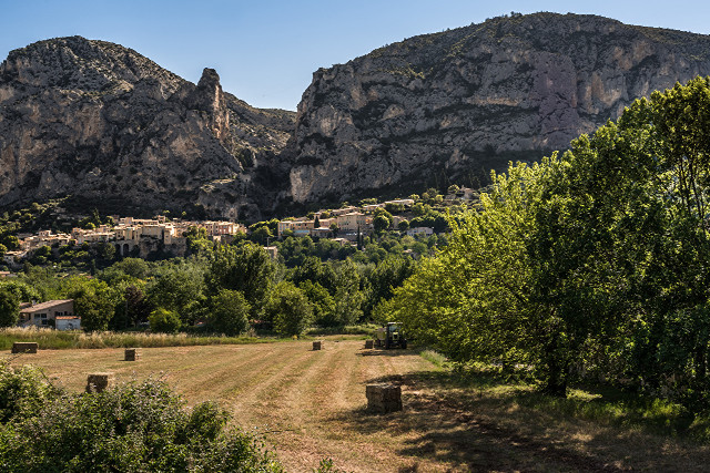 Hay bales mountain village sky free wallpaper for desktop - medium preview image