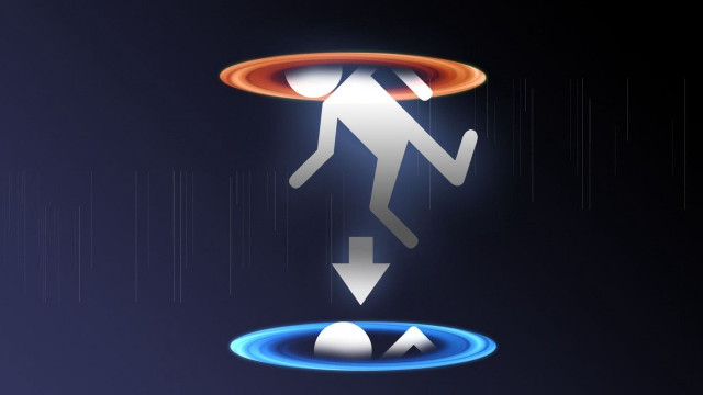 Man walking circle orange ring free wallpaper for desktop - medium preview image