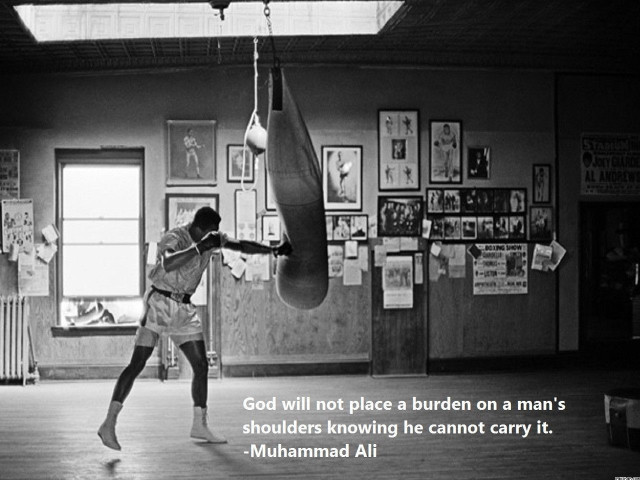 Man boxing gym quote practice free wallpaper for desktop - medium preview image