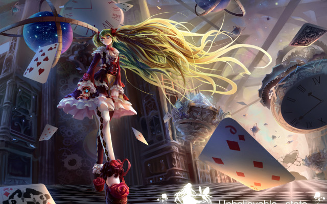 Girl dress checkered floor clock free wallpaper for desktop - medium preview image