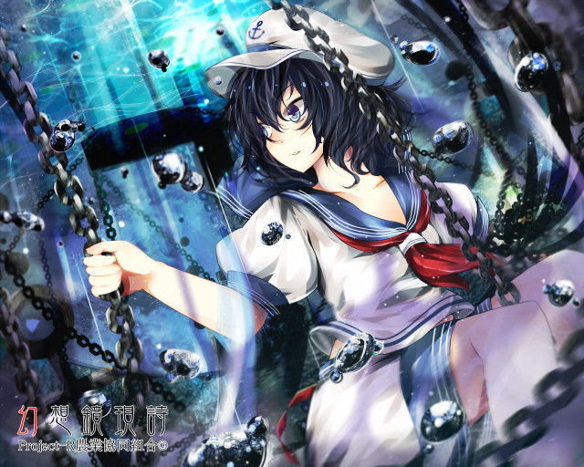 Anime character hat chain white free wallpaper for desktop - medium preview image