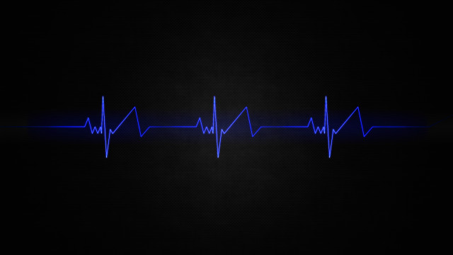 Blue heartbeat black background line free wallpaper for desktop - medium preview image