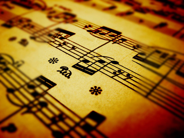 Music sheet notes symbols composition free wallpaper for desktop - medium preview image