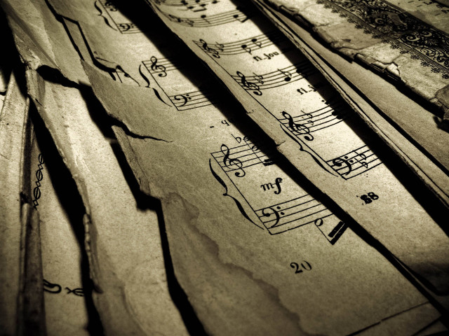 Musical notes pen fluxus baroque free wallpaper for desktop - medium preview image
