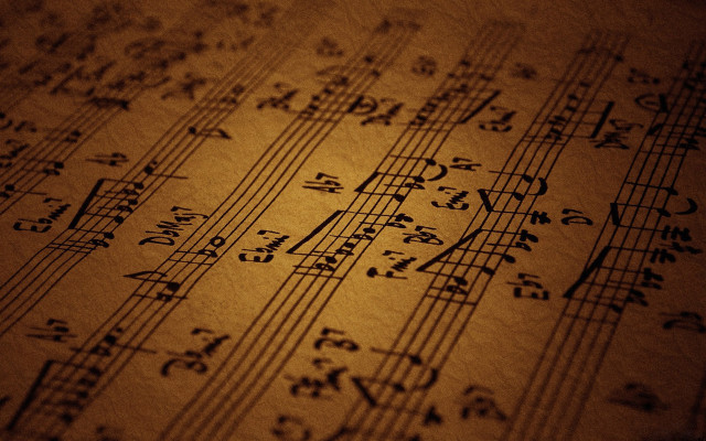 Music sheet notes pen composition free wallpaper for desktop - medium preview image