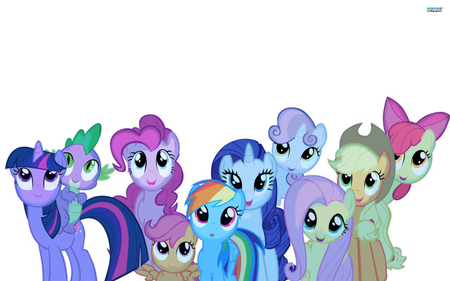 Little ponies standing white background free wallpaper for desktop - medium preview image