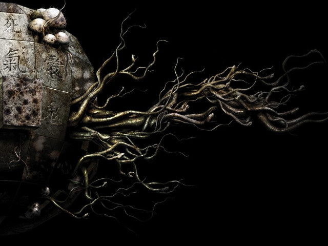 Strange looking object with roots free wallpaper for desktop - medium preview image