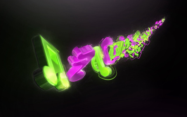 Neon glowing letters aa green free wallpaper for desktop - medium preview image