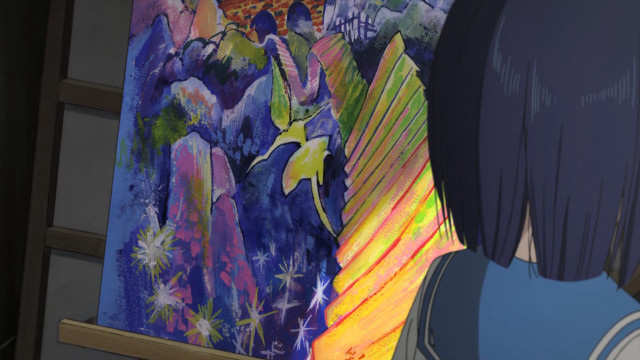 Woman giraffe painting ladder window free wallpaper for desktop - medium preview image