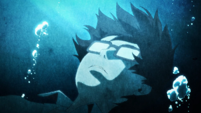 Man black hair glasses water free wallpaper for desktop - medium preview image