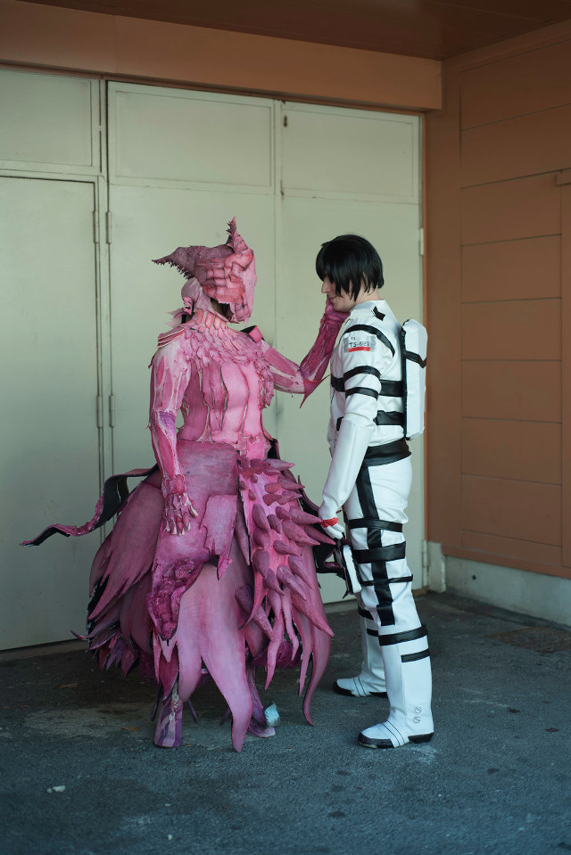 Man woman costumes garage door free wallpaper for mobile - medium preview image