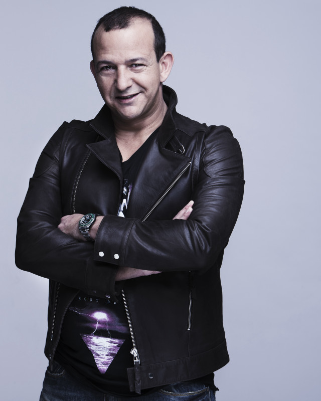 Man leather jacket posing arms #2 free wallpaper for mobile - medium preview image