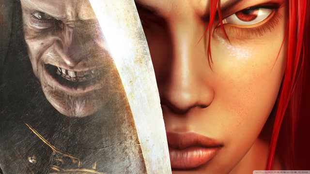 Woman red hair knife demon free wallpaper for desktop - medium preview image