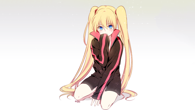 Blonde girl sitting ground long free wallpaper for desktop - medium preview image