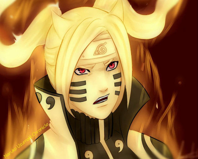 Cartoon whitehair redeyes blackoutfit horned free wallpaper for desktop - medium preview image