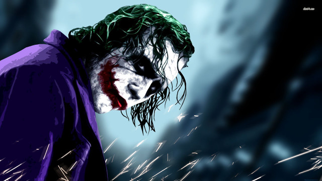 Joker purple shirt green hair free wallpaper for desktop - medium preview image