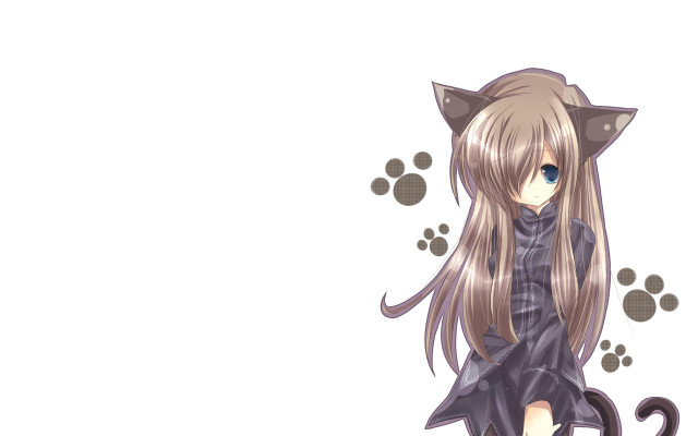 Cat girl long hair cat free wallpaper for desktop - medium preview image