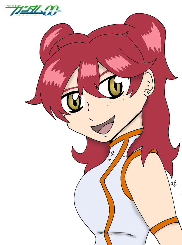 Cartoon girl red hair white free wallpaper for mobile - medium preview image