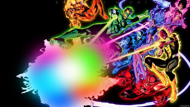 Colored lights group black background free wallpaper for desktop - medium preview image