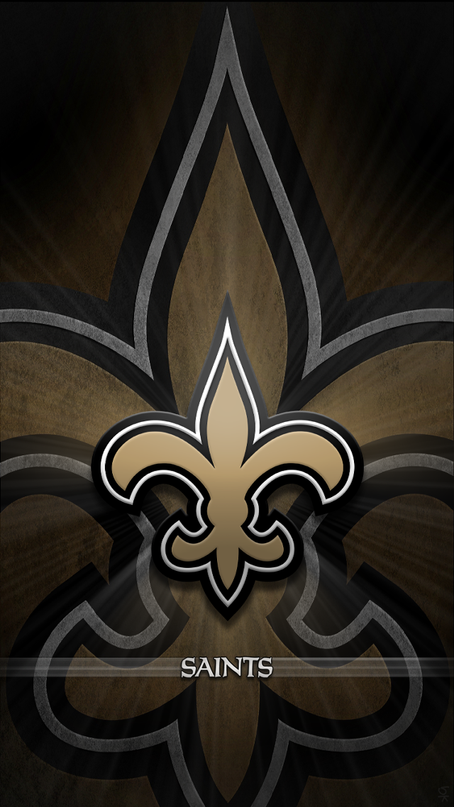 Saints logo black background gold #3 free wallpaper for mobile - medium preview image