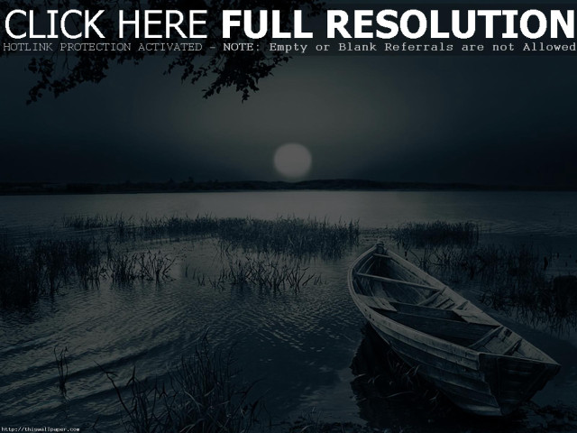 Boat lake tree night sun free wallpaper for desktop - medium preview image