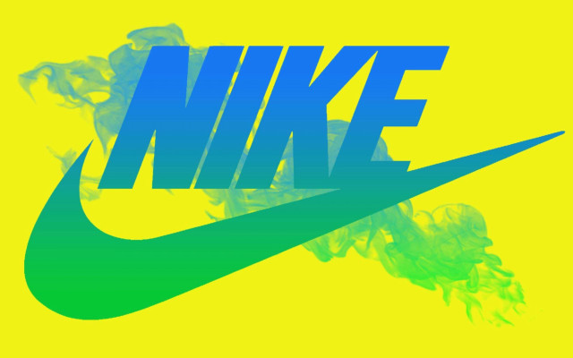 Nike yellow background smoke logo free wallpaper for desktop - medium preview image