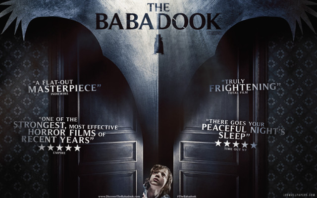 Babadook movie poster woman doorway free wallpaper for desktop - medium preview image
