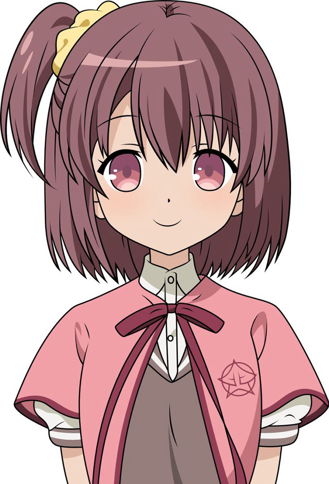 Aya girl pinkshirt bow shortbrownhair free wallpaper for mobile - medium preview image