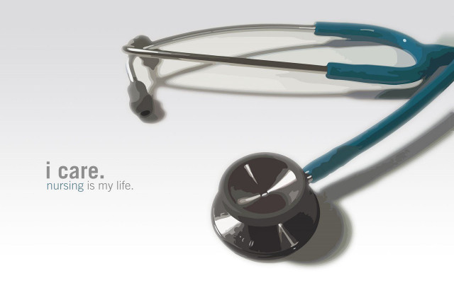 Stethoscope i care nursing is free wallpaper for desktop - medium preview image