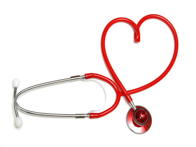 Red stethoscope heart shape white free wallpaper for desktop - medium preview image