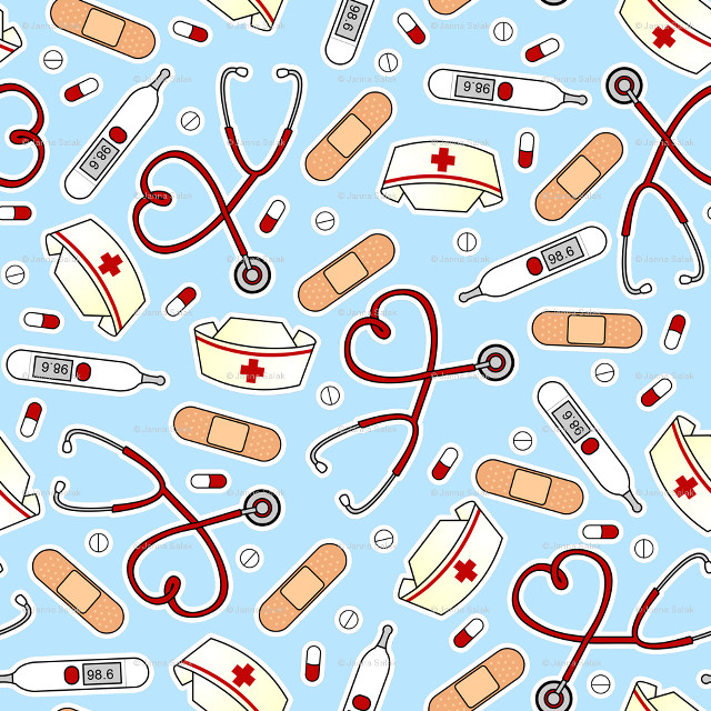 Medical pattern blue background red free wallpaper for tablet - medium preview image