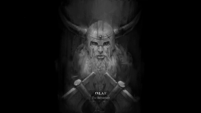 Viking horned head swords black free wallpaper for desktop - medium preview image