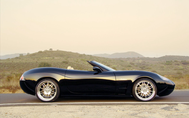 Black sports car mountain road #2 free wallpaper for desktop - medium preview image