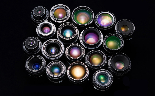 Colored lenses black background group free wallpaper for desktop - medium preview image
