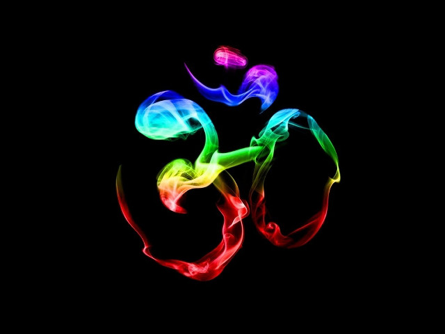 Colorful smoke swirls dark black free wallpaper for desktop - medium preview image