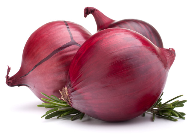 Two red onions white surface free wallpaper for desktop - medium preview image