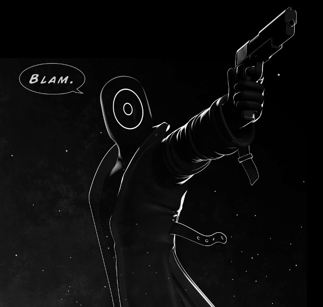 Man holding gun blam thought free wallpaper for tablet - medium preview image