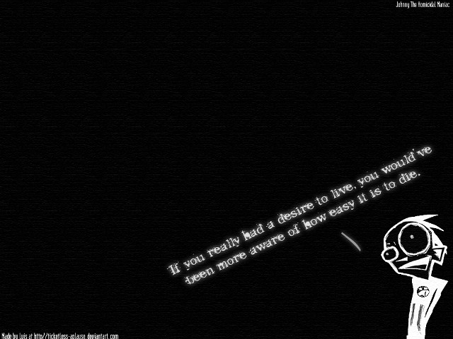 Black white person knife quote free wallpaper for desktop - medium preview image