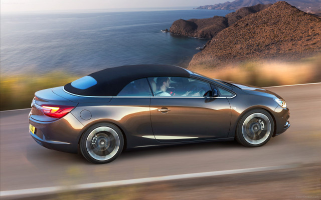 Car driving road water mountains free wallpaper for desktop - medium preview image